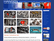 Tablet Screenshot of hansenindustries.com